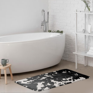 Faux Cowhide Black Spots Country Western Badematte