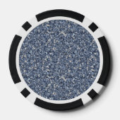 Faux Cream Denim Blue Jean Glitter Pokerchips (Rückseite)