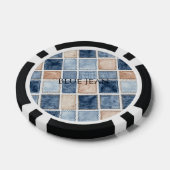 Faux Cream Denim Blue Jean Glitter Pokerchips (Einzeln)