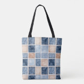 Faux Cream Denim Blue Jean Tasche (Rückseite)