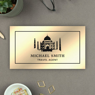 Faux Creme Goldfolie Taj Mahal Reiseveranstalter Visitenkarte