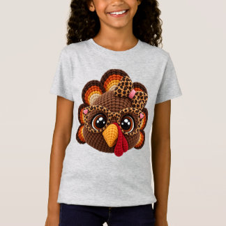 Faux-Crochet-Garn-Pute mit Leopard-Coquette T-Shirt
