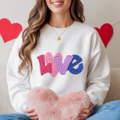 Faux-Crochet-Liebes-Design-Sweatshirt Sweatshirt
