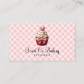 Faux Crochet Love Cupcake Bakery Business Card Visitenkarte (Vorderseite)