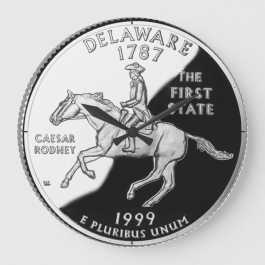 Faux Delaware State Quarter Große Wanduhr (Vorderseite)