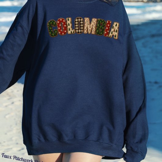 Faux Digital Patchwork Kolumbien Design Weihnachte Sweatshirt