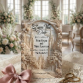 Faux Embossed Cathedral Arch Floral Relief Save The Date