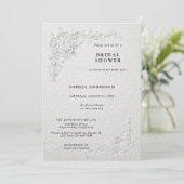 Faux Embossed Floral Bridal Shower Invitation Einladung (Stehend Vorderseite)