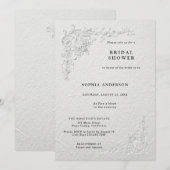 Faux Embossed Floral Bridal Shower Invitation Einladung (Vorne/Hinten)