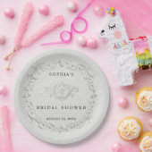 Faux Embossed Floral Bridal Shower  Paper Pla Pappteller (Party)