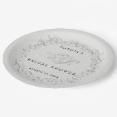 Faux Embossed Floral Bridal Shower  Paper Pla Pappteller (Schrägansicht)