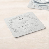 Faux Embossed Floral Bridal Shower Square Pap Rechteckiger Pappuntersetzer (angewinkelt)
