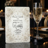 Faux Embossed Floral Plaster Relief Sculpture Einladung