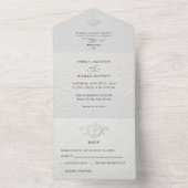 Faux Embossed Floral Wedding  All In One Invi Einladung (Innen)