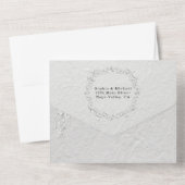 Faux Embossed Floral Wedding  All In One Invi Einladung (Rückseite)