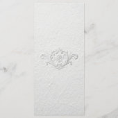 Faux Embossed Floral Wedding Flat Menu Menükarte (Rückseite)