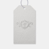 Faux Embossed Floral Wedding Gift Tag Geschenkanhänger (Rückseite)