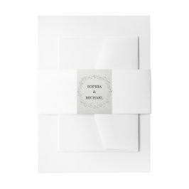Faux Embossed Floral Wedding  Invitation Bell Einladungsbanderole