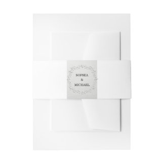 Faux Embossed Floral Wedding  Invitation Bell Einladungsbanderole