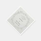 Faux Embossed Floral Wedding Napkins Serviette (Ecke)
