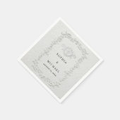 Faux Embossed Floral Wedding Napkins Serviette (Ecke)