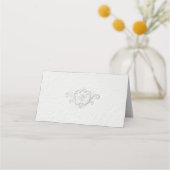 Faux Embossed Floral Wedding Place Card Platzkarte (Rückseite)