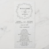 Faux Embossed Floral Wedding Program Programm (Vorderseite)