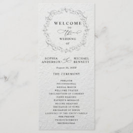 Faux Embossed Floral Wedding Program Programm