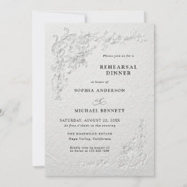 Faux Embossed Floral Wedding Rehearsal Dinner Einladung