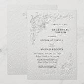 Faux Embossed Floral Wedding Rehearsal Dinner Einladung (Vorne/Hinten)