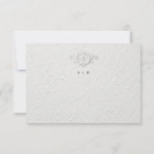 Faux Embossed Floral Wedding RSVP Card Karte (Rückseite)