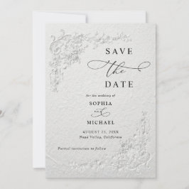 Faux Embossed Floral Wedding Save the Date  I Einladung
