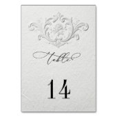 Faux Embossed Floral Wedding Table Numbers Tischnummer (Rückseite)