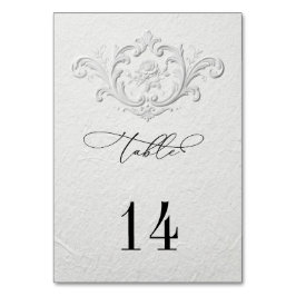 Faux Embossed Floral Wedding Table Numbers Tischnummer