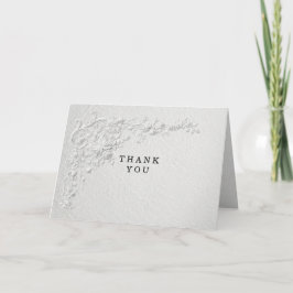 Faux Embossed Floral Wedding  Thank You Card Dankeskarte