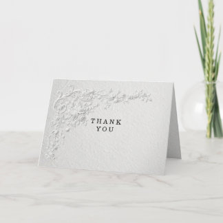 Faux Embossed Floral Wedding  Thank You Card Dankeskarte