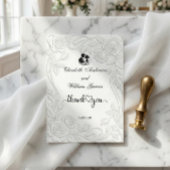 Faux Embossed Floral White 3D Sculpture Effect Dankeskarte