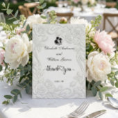 Faux Embossed Floral White 3D Sculpture Effect Dankeskarte