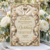 Faux Embossed Gold Regal Fairytale Wedding Einladung
