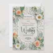 Faux Embossed Ornate Rococo Formal Wedding Einladung (Vorderseite)