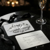 Faux Embossed Plaster Swans Heart Relief RSVP Karte