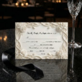 Faux Embossed Plaster White Floral Relief RSVP Karte