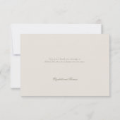 Faux Embossed Roses Ecru Classic Formal Wedding Dankeskarte (Rückseite)