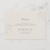 Faux Embossed Roses Ecru Classic Reception Wedding Begleitkarte (Vorderseite)