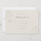 Faux Embossed Roses Ecru Classic Wedding Response (Vorderseite)