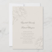 Faux Embossed Roses Ecru Formal Classic Wedding Einladung (Vorderseite)