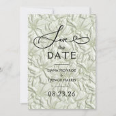 Faux Embossed Sage Green Floral Wedding Save The Date (Vorderseite)