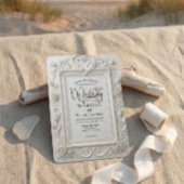 Faux Embossed Swans & Roses Fairytale Wedding Einladung