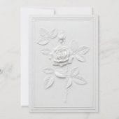 Faux Embossed White Rose Formal Wedding Einladung (Rückseite)