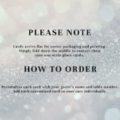 Faux Embossed White Roses Wedding Table Place Card Tischnummer